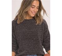 Strickpullover STREET ONE, Damen, Gr. 46, braun (schwarz coffee), Stoff, 80% Polyester, 19% Baumwolle, 1% Polyamid, unifarben, normal normal, hoch geschlossener Ausschnitt, Rippbündchen, Pullover Stri