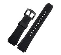chenming 25 * 20mm Konvexmund Schwarz Harz Uhrenarmband Wasserdicht Silikonband Für CASIO Für Edifice 5119 EF-552 EF-552D(Black-black buckle)
