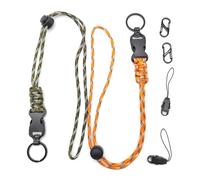 CHENNAN 2 Stück Schlüsselanhänger Paracord, Umhängeband mit Abnehmbare, Schlüsselband Lang, Polyester Schlüsselband, Halsband-Schlüsselanhänger, für Schlüssel, Ausweishalter, Männer und Frauen (A1)