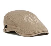 CHENNUO Flatcap Herren Schiebermütze Baumwolle Schirmmütze Kappe Ivy Cap Gatsby mütze (Beige)