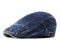 CHENNUO Herren Denim Flatcap Schiebermütze Gatsby Mütze Vintage Schirmmütze Ivy Cap