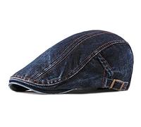 CHENNUO Herren Denim Flatcap Schiebermütze Gatsby Mütze Vintage Schirmmütze Ivy Cap