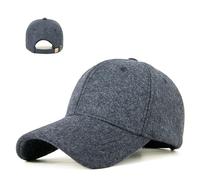 CHENNUO Winter Basecap Herren Fleece Kappe warme Wolle Baseballkappe XL Großen Kopf (DE/NL/SE/PL, Numerisch, 56, 59, dunkelgrau)