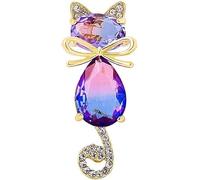 Chenxiaonan Kristall Katze Brosche mit Niedlichen Kätzchen Pin und Glitzernde Schleifen - Feine Tier Strass Anstecker Schmuck Geschenke für Oberbekleidung und Kleidung Dekoration