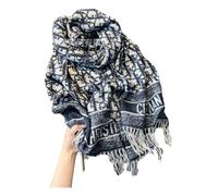 CHENZKBD Damen Schal Schalplaid War Warmer Winter- Und Frühlingslanger Quastenklassiker Klassiker Männergeschäftsgeschenk-Marineblau B-200cm
