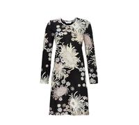 Chérie Line Damen Langarm Nachthemd, Knielang | Sleepshirt aus 50% Baumwolle 50% Modal, Rundhalsausschnitt, Blumen-Allover, atmungsaktiv & hautfreundlich