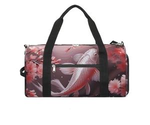 Cherry Blossom Red Carp Turnbeutel Reisetasche für Herren und Damen, große Wochenendtasche, Handgepäcktasche mit Schuhfach für Workout, Stil, Einheitsgröße, Stil:, Einheitsgröße