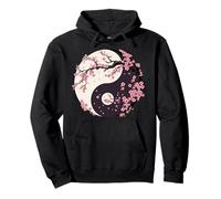Cherry Blossom Yin Yang Tree of Life Moon Sun Duality Pullover Hoodie