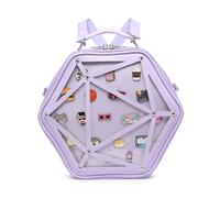 CHERRY SAUCE Star Ita Bag PU Crossbody Schultertasche Rucksack Mehrzweck-Pins Display, Violett, 11.5 x 8 x 1 inches