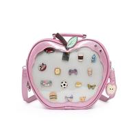 CHERRY SAUCE Süße rote Apfel-Ita-Tasche, Kawaii-Pin-Display, Geldbörse, Rucksack, Umhängetasche, Pink