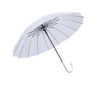 Chesoon Stock Schirm 16 Rippen Weiß Matt Langer Griff Schirm für 2 Personen 34 Zoll Winddicht Autoöffnung EVA Stoff J Haken Griff