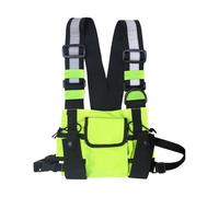 Chest Pack for Men - Outdoor Reflective Front Bag with Adjustable Straps, Lightweight Phone Storage | Tactecal Utility Vest Bag for Cycling, Hiking, Running, Camping, Fishing, Travel, Sports