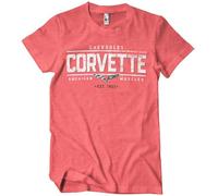 Chevrolet Offizielles Lizenzprodukt Corvette - American Muscles Herren-T-Shirt (Rot-Heather), X-Large
