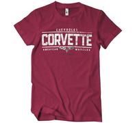 Chevrolet Offizielles Lizenzprodukt Corvette - American Muscles Herren-T-Shirt (Tango-Rot), X-Large