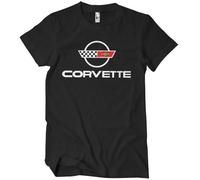 Chevrolet Offizielles Lizenzprodukt Corvette C4 Logo Herren-T-Shirt (Schwarz), XX-Large
