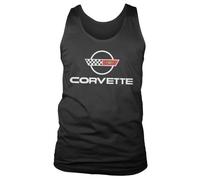 Chevrolet Offizielles Lizenzprodukt Corvette C4 Logo Herren -Tanktopest (Schwarz), XX-Large