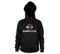 Chevrolet Offizielles Lizenzprodukt Corvette C4 Logo Kapuzenpullover (Schwarz), Medium