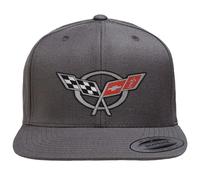 Chevrolet Offizielles Lizenzprodukt Corvette C5 Flags Premium Snapback Cap (Dunkelgrau)