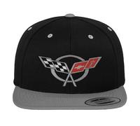Chevrolet Offizielles Lizenzprodukt Corvette C5 Flags Premium Snapback Cap (Schwarz-Dunkelgrau)