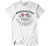 Chevrolet Offizielles Lizenzprodukt Corvette Detroit Original Herren-T-Shirt (Weiß), Medium