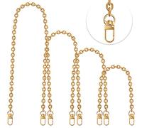 Chewarelly 4 Stück verschiedene Größen Geldbörsen-Kettenriemen für Handtasche, Umhängetasche, Geldbörse (39 cm, 50 cm, 80 cm, 120 cm, Gold)