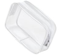 Chewtoyo Transparente Reißverschluss-Reisetaschen, 12 Stück, mit Reißverschluss-Taschen, durchsichtig, Make-up-Kunststoff, groß, PVC, hart, transparent, Kulturbeutel, Reisekoffer, Organizer, geräumig