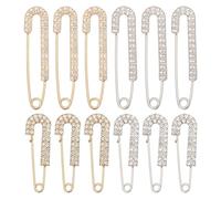 CHGCRAFT 12 Stück 4 Stil Strass Sicherheitsnadeln Legierung Brosche Pins für Decken Röcke Pullover Kleidung Kleidungsstück Zubehör