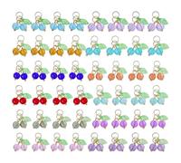 CHGCRAFT 48 Stück 12 Farben Glas Kirsche Charms Kirsche Glas Anhänger Dekorationen mit Jump Rings für Halskette Armband Ohrring Schlüsselanhänger DIY Handwerk Schmuck machen