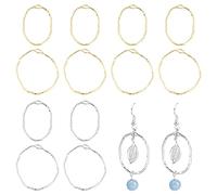 CHGCRAFT 64 Stück Goldene Oval Legierung Rahmen Gold Offene Lünette Anhänger mit Silber offener Lünette Anhänger für Halskette Armband Schmuck DIY Loch, 2.5-3mm