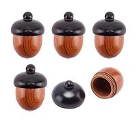 CHGCRAFT Eichel-Aschen-Anhänger, Asche, Holz, Mini-Eichelanhänger, trennbar, Ebenholz, Eichelnuss, Kasten-Anhänger für Schlüsselanhänger und Autoanhänger, Dekoration, 31 x 22 mm, 5 Stück