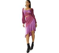Chi Chi London Damen Asymmetrischer Satinrock in Lila Rock, violett, 38