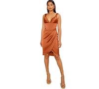 Chi Chi London Damen Gerafftes Minikleid im Korsett-Stil, rostfarben Kleid für besondere Anlässe, Rust, 42