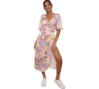 Chi Chi London Damen Wickelkleid mit Blumenmuster in Mehrfarbig Kleid für besondere Anlässe