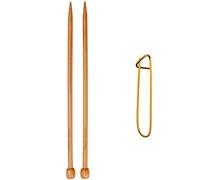 chiaogoo 22,9 cm (30 cm) Single Point Bambus dunkel Patina Stricknadeln Paket mit 1 artsiga Crafts Stitch Halterung Size-US-8-(5mm)