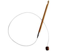 CHIAOGOO Flexible Crochet Hook 24-inch (61cm) Bamboo Dark Patina Crochet Hook; Size US S (19mm) 5124-S by