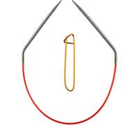 ChiaoGoo Knit Red 24 Zoll (61 cm) Rundstricknadeln US-Gre 5 (3,75 mm) Edelstahl 6024-5 mit Maschenhalter