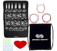 ChiaoGoo Knitting Needles bare Twist Red Lace GroÃŸe 12,7 cm Nadel Set Bundle mit 1 Artsiga Crafts Projekt Tasche 7500-L