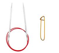 ChiaoGoo Red Lace Rundstricknadeln, 152 cm, US-Größe 6 (4 mm), Edelstahl, 7060-6, mit Maschenhalter