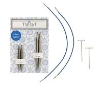 chiaogoo CG7123-8 Interchangeable Needle Tips Combo Pack, Spitzen aus Edelstahl, Blue, US-8 (5 mm)