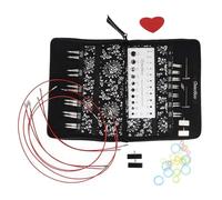 chiaogoo CG-7400-C Nadelset auswechselbare Nadelspitzen Twist RED LACE Edelstahl Complete 4 Zoll, Legierter Stahl, Black