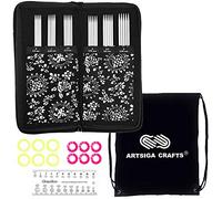 ChiaoGoo Twist Red Lace 6600 DPN Doppelspitzensocken-Stricknadel-Set, Größen US 0, 1, 1,5, 2, 2,5, 3, Edelstahl, Maschenmarkierer, Nadelstärke mit Projekttasche