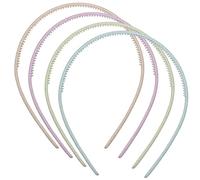 CHIARA AMBRA Haarreifen-Set 4 teilig, 4 Farben, dünn Damen Mädchen Kinder Haarband schmal 10 mm, mit Stroh, matt, Jeder Haartyp, Rutschfest