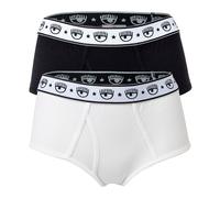 CHIARA FERRAGNI Damen Brief 2er Pack - Slips, Cotton Stretch, Logobund, uni Schwarz/Weiß XS