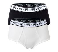 CHIARA FERRAGNI Damen Brief 2er Pack - Slips, Cotton Stretch, Logobund, uni Schwarz/Weiß / XS XS Mehrfarbig