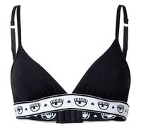 CHIARA FERRAGNI Damen Triangle BH, Bralette - Bügellos, Logobund, Cotton Stretch Schwarz L