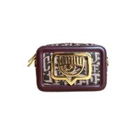 Chiara Ferragni Eyelike Camera Bag, Umhängetasche, Gothic Print Braun