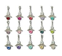Chiaras's Engelshop Schutzengel Anhänger 4cm Charms Perlen Engel Perlenengel Geschenk Hochzeit Taufe Weihnachten Glücksbringer (15)