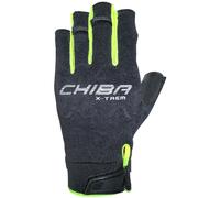 Chiba Kletterhandschuhe Via Ferrata X-Trem (Quickpull-Ausziehhilfe, aus Nappa-Leder) schwarz/neongelb - 1 Paar, Größe XL