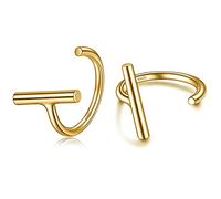 CHIC ARTSY 925 Sterling-Silber Halb-Creolen für Damen - Minimalistische Huggie Ohrringe, Hypoallergen