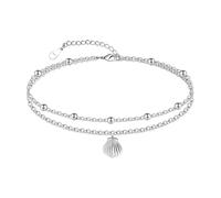 CHIC & ARTSY Womens Fußkettchen 925 Sterling Silber erstellt Opal geschichtet Fußkettchen Armband zierlich Perlen Kette Fußkettchen